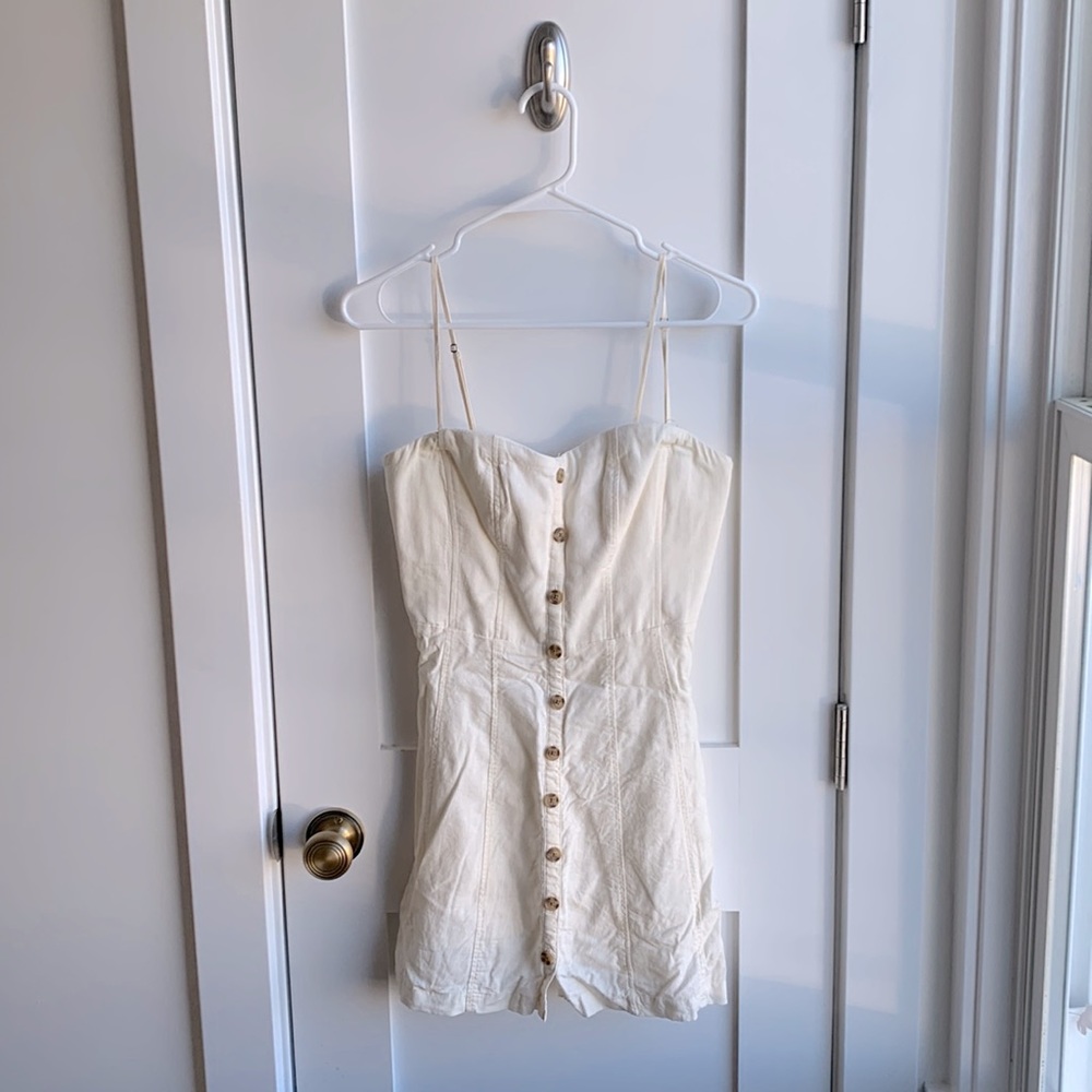 UO Kimchi Blue White Button-Up Mini Dress (Size 6)